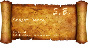 Stájer Bence névjegykártya